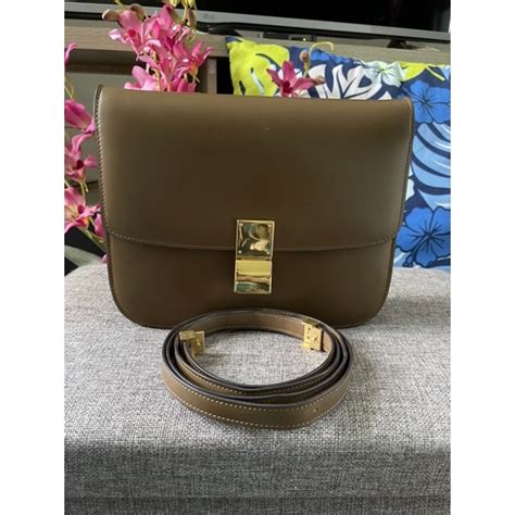 Celine Classic Box Medium Bag In Camel Liege Calfskin